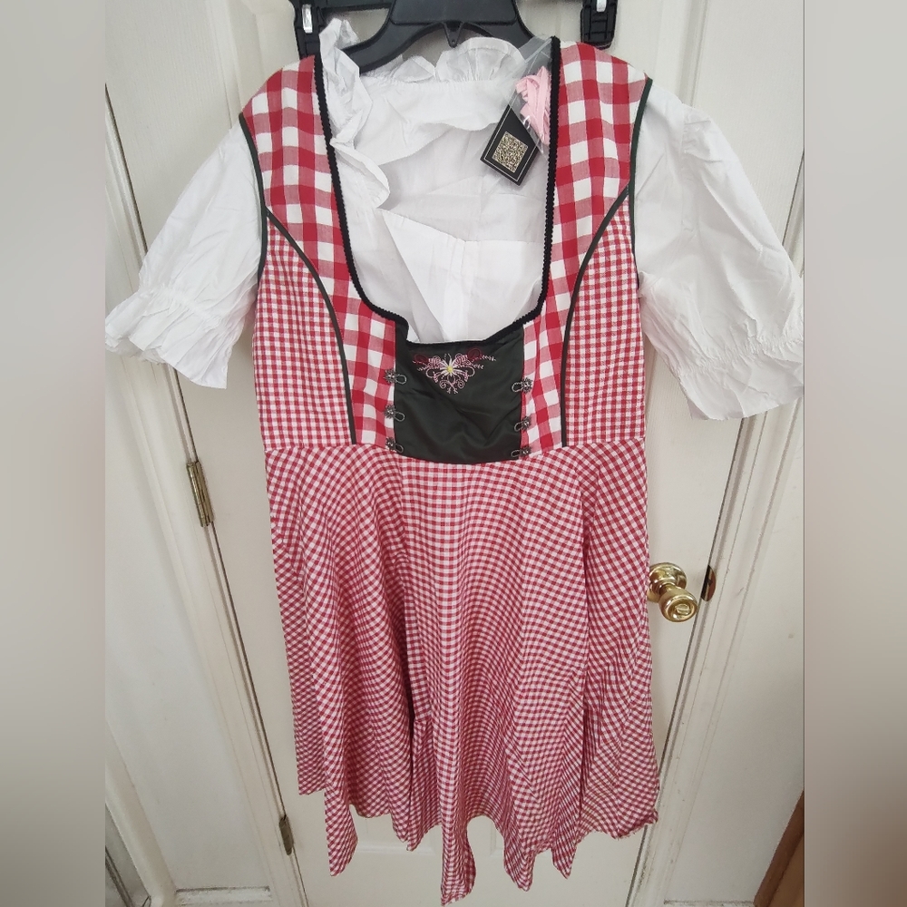Glory Star Dress Trachten Dirndl XL German Bavarian Renaissance Oktoberfest 3PCS